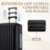 20" / 24" / 28" 3 Pieces / Set Spinner Wheel Luggage, Carry On Suitcase, With Cup Holder & USB Port & Phone Holder - Black - Image 6