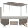 7 Piece Dining Table Set Retro Style With Extendable Table And 6 Upholstered Chairs - Brown / White - Image 9