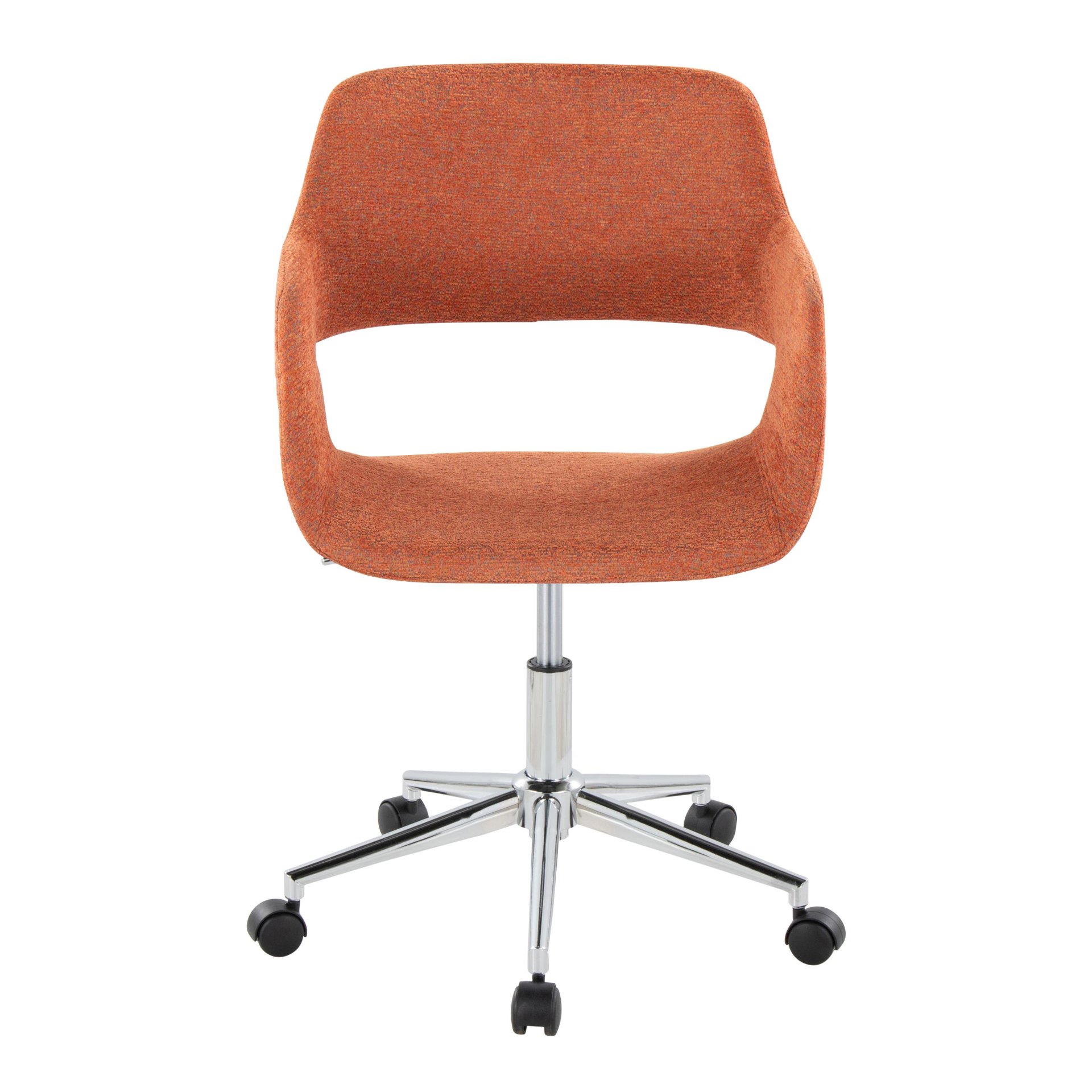 Margarite - Contemporary Task Chair - Chrome / Orange - Image 5