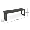 Realm - Outdoor Bench With Slat Panel Top And Base - Dark Gray - Image 3