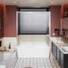 Single Sliding Shower Door For Bathtub With And Handle - Chrome - Image 5