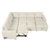 U-Shaped Sofa Sectional Sofa Pull-Out Sofa Bed With A Storage Chaise Lounge, Charging Devices For Living Room - Beige - Image 13