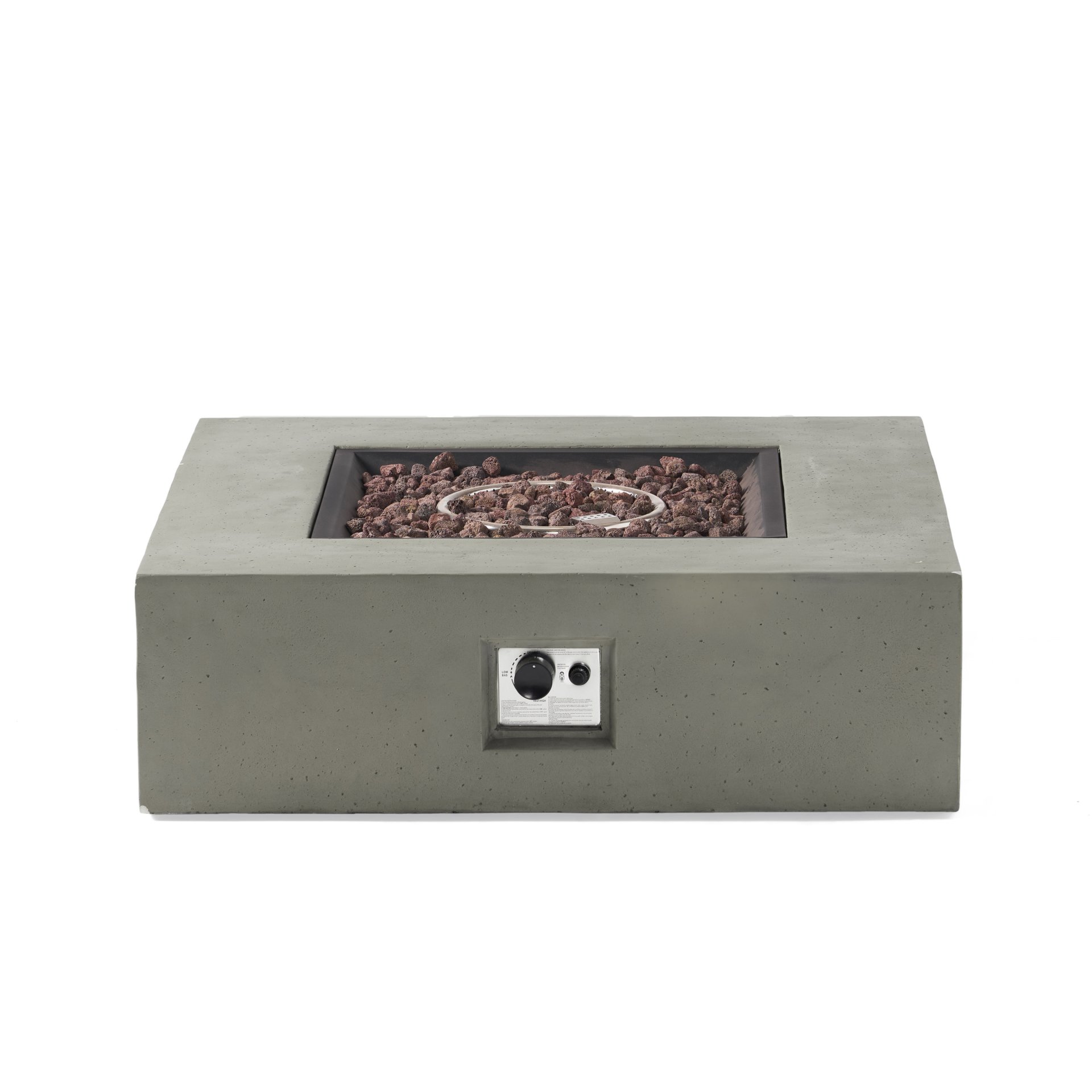 Contemporary 50, 000 Btu Square Fire Table With Clean Lines - Light Gray - Image 13