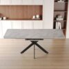 Elegant Extendable Dining Table Set With C Shaped Tube Chairs - Gray - Image 3