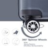 Hardshell Suitcase Double Spinner Wheels Pp Luggage Sets Lightweight Durable Suitcase With Tsa Lock, 3 Piece Set (20/24/28) - Gray - Image 6