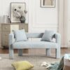 Modern Loveseat Sofa, Comfy Upholstered 2 Seater Sofa - Mint Green - Image 9