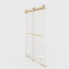 Frameless Double Sliding Soft-Close Shower Door, 3 / 8" Thick SGCC Tempered Glass Door - Brushed Gold - Image 12