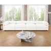 Modular Sectional Sofa With Storage And Cylindrical Support Chenille 4 Seat L Shaped Design - White - Image 10
