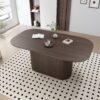 Modern Dining Table With Vertical Striped Legs And Elegant Table Top For 4 - 8 People - Brown - Image 5