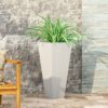 Modern Outdoor Cast Stone Planter - White - Image 4