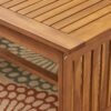 Acacia Wood Outdoor Coffee Table, Rectangular Patio Coffee Table For Outside - Brown Patina - Image 9