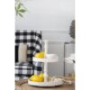 Two Tiered Round Wooden Tray - White - Image 7
