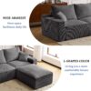 Shaped Sectional Sofa, Full Compression 3 Seater Cloud Couch With Chaise Sofa For Living Room, Ultra Soft Deep Seat Modular Sofa - Gray - Image 6