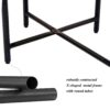 Round Coffee Table With Storage Tray 2 Tier Oval End Tables Wooden Small Side Table For Living Room - Black - Image 7