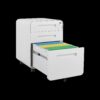 3 Drawer Mobile File Cabinet Under Desk Office, Simple Style Versatile Storage Cabinet For Legal / Letter / A4 Files, 5 Wheel Design Anti-Tilting Cold Rolled Steel Waterproof Moisture-Proof - White - Image 7