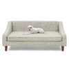 Modern Durable Elevated Dog Sofa Bed With Irregular Armrest Design Comfortable Foam Pet Sofa - Beige - Image 8