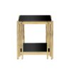 Square End Table With Tempered Glass Top For Living Room - Black / Gold - Image 8