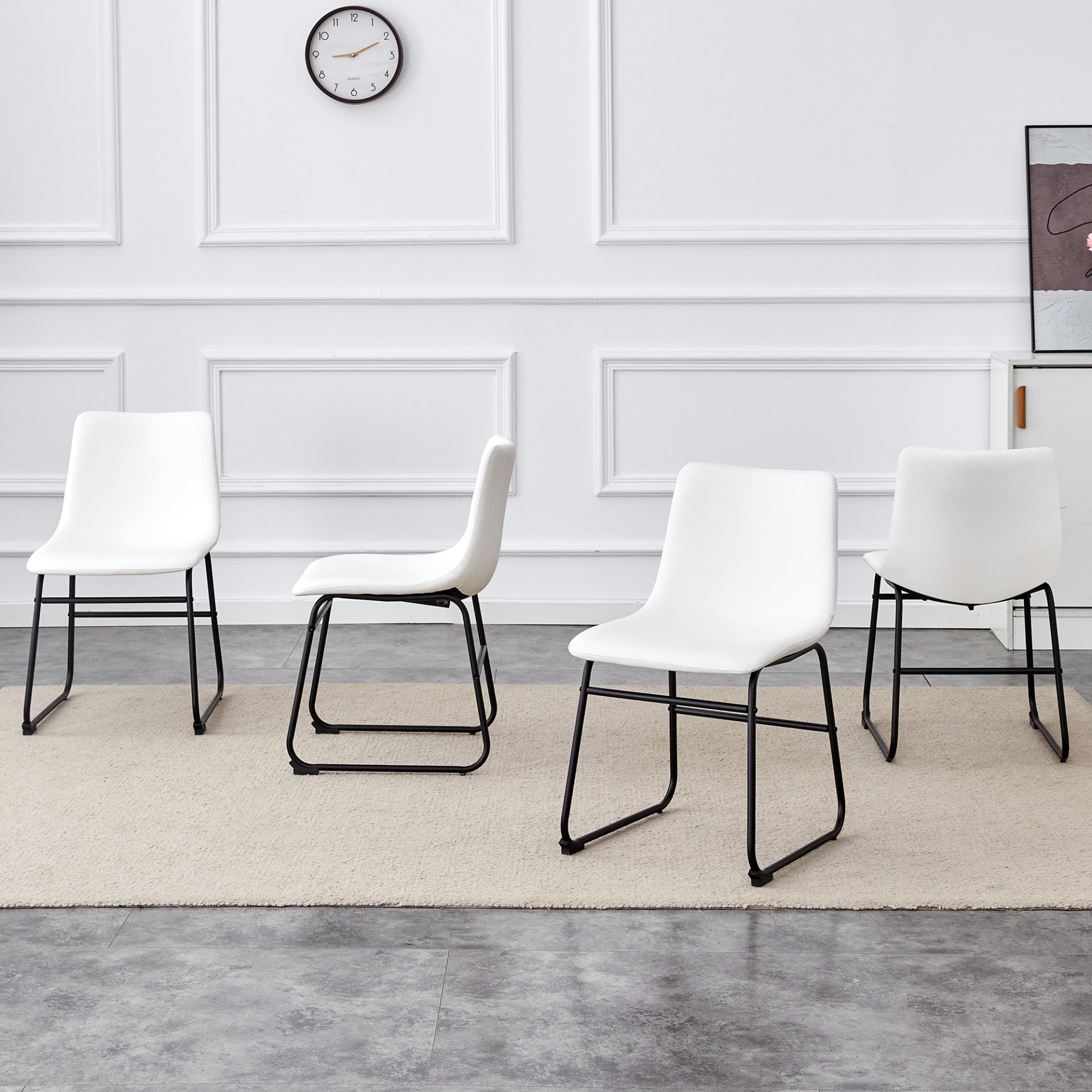 (Set of 4) Classic Chairs, A Stylish Seat Perfect For Modern Minimalist And Industrial Style Environments - White - Image 5