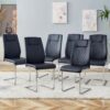 Modern Chic Dining Chairs With Padded Seat In Metal Legs Design For Versatile Room Use (Set of 6) - Black - Image 7