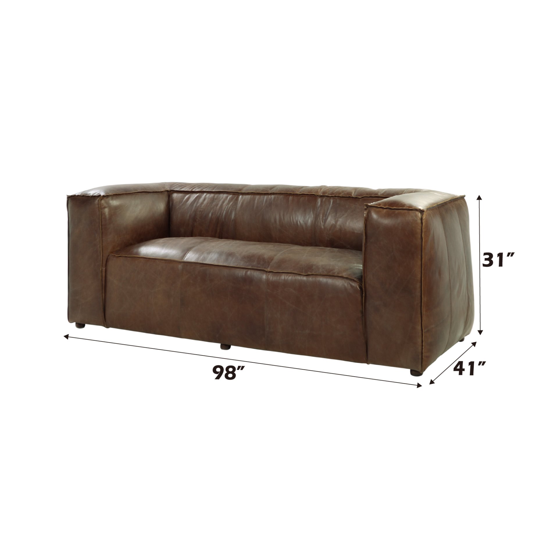 Brancaster - Top Grain Leather Living Room Set - Brown - Image 2