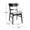 Dining Chair (Set of 2), Mid Century Dining Chairs With Cushioned Seats And Wood Frame - Light Gray / Black - Image 3