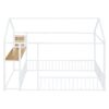 Full Size Bed House Frame With Desk, Shelves, Power Outlets And USB Ports - White - Image 5