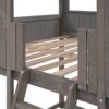 Full Over Full Bunk Bed With Roof, Window, Guardrail, Ladder - Antique Gray - Image 5