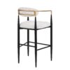 Barstools (Set of 2), Counter Height Upholstered Bar Stools With Backs And Iron Legs For Kitchen Island - Beige - Image 7