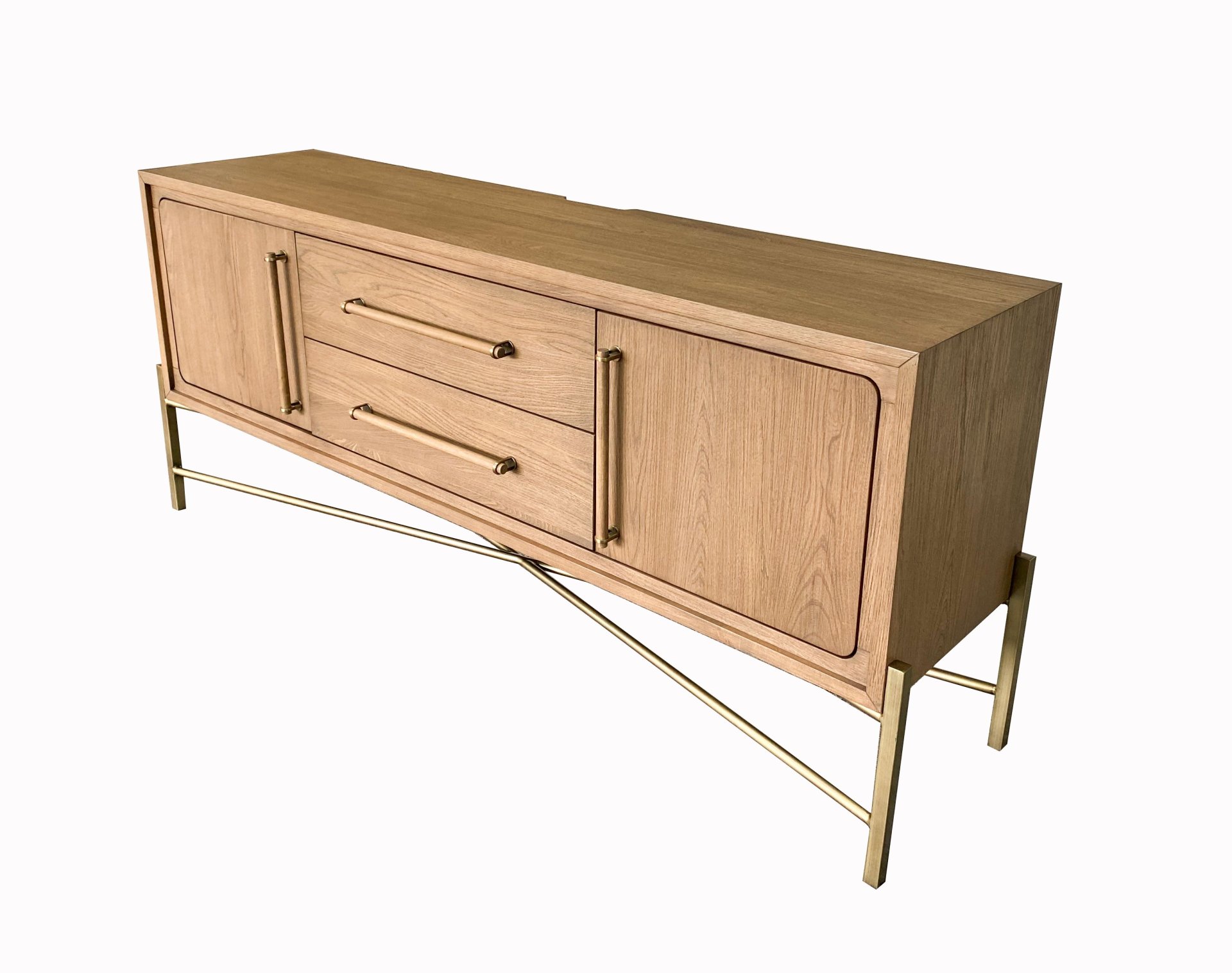 Metal Base Sideboard - Light Brown - Image 7