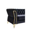 Modern Tufted Velvet Sofa For Living Room - Black - Image 10