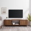 Modern Fluted Door Minimalist TV Stand For TVs Up To 65" - Mocha - Image 4