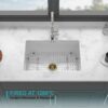 27" Undermount Single Bowl Kitchen Sink Rectangular Deep Bas With Dual Mount Installation - White - Image 5