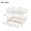 Full Over Full Bunk Bed With Trundle, Convertible To 2 Full Size Platform Bed, Full Size Bunk Bed With Ladder And Safety Rails For Kids, Teens, Adults - White - Image 3