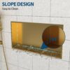 Stainless Steel Shower Niche 25" X 13" Waterproof And Durable Bathroom Shelf - Gold - Image 8