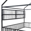 Full Size Bed House Frame With Fence And Shelves - Black - Image 5