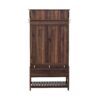 Hall Tree With 6 Hooks And Hinged Lid, Coat Hanger, Entryway Bench, Storage Bench, 3 In 1 Design, For Entrance, Hallway - Brown - Image 12