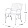 Unravel - Outdoor Arm Chair With Scroll Design And Floral Accents (Set of 2) - White - Image 3