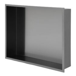 Stainless Steel Shower Niche 19" X 15" Durable And Waterproof - Gunmetal Black