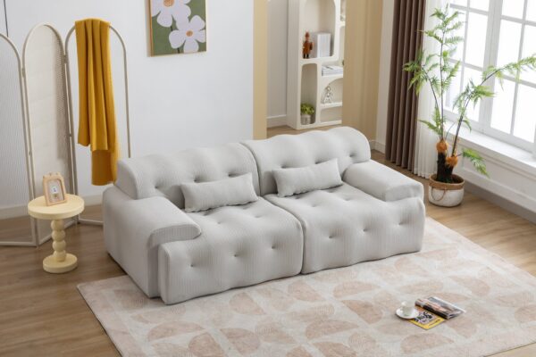 Large Size 2 Seater Sofa, Pure Foam Comfy Sofa Couch, Modern Lounge Sofa For Living Room, Apartment - Beige