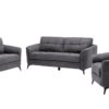 Callie - Woven Fabric Sofa Loveseat Chair Living Room (Set of 3) - Gray - Image 2