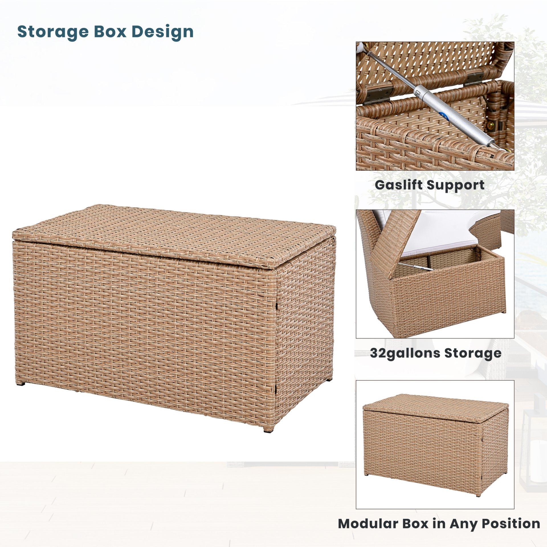 10 Piece Outdoor Sectional Half Round Patio Rattan Sofa Set, Wicker Conversation Furniture Set For Free Combination - White - Image 7