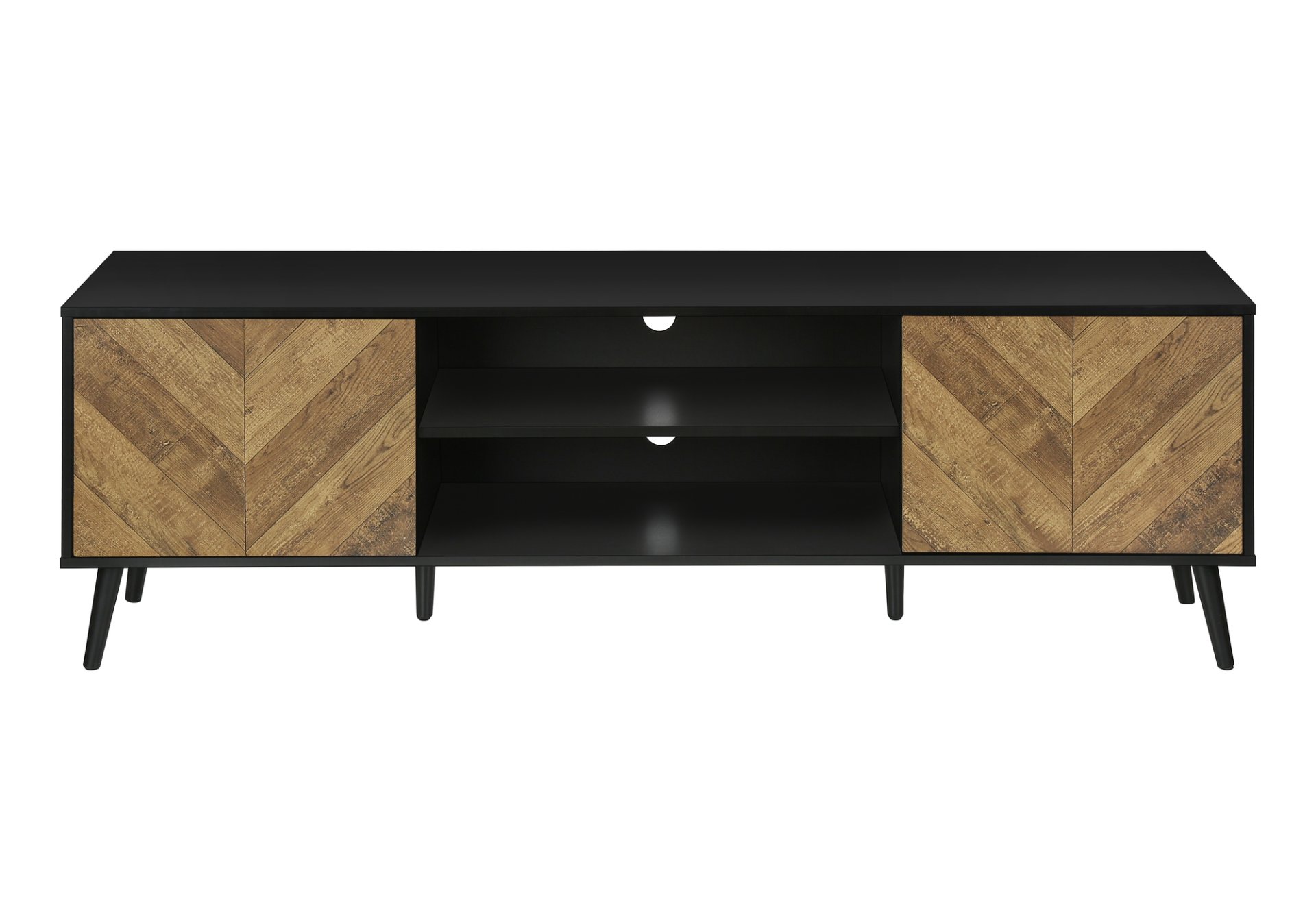 TV Stand, Console, Media Entertainment Center, Storage Cabinet, Modern Design - Black - Image 5
