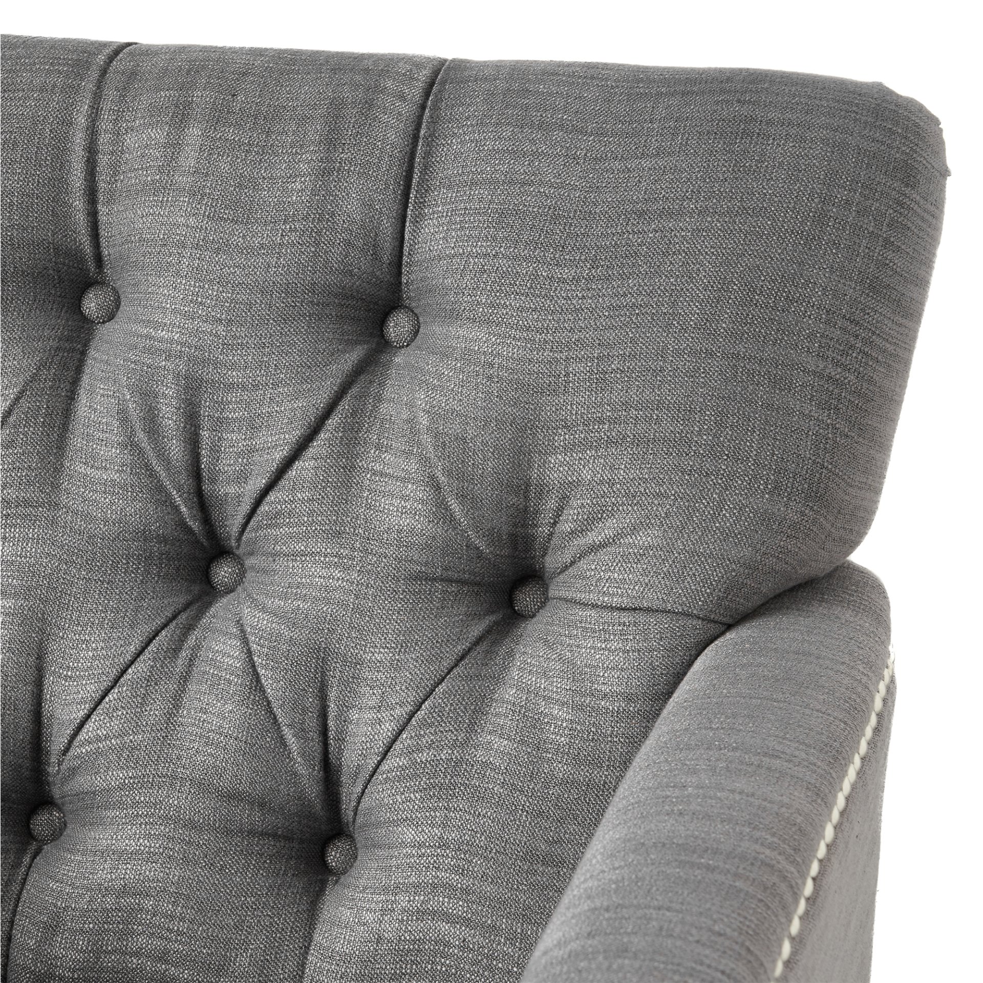 Harrison - Tufted Club Chair With Button Tufting And Nailhead Trim - Charcoal - Image 13