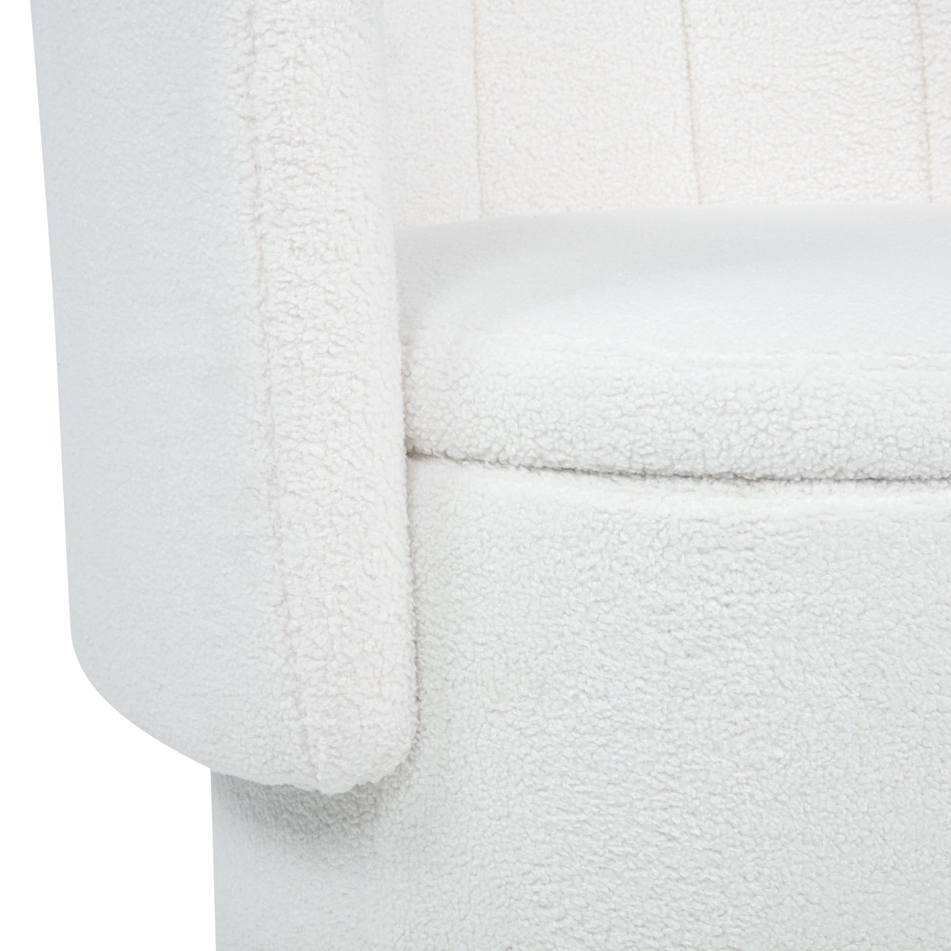 Modern 360 Degree Swivel Back Sofa Chair With Storage Space Boucle, Perfect For Bedroom And Living Room - Beige - Image 12