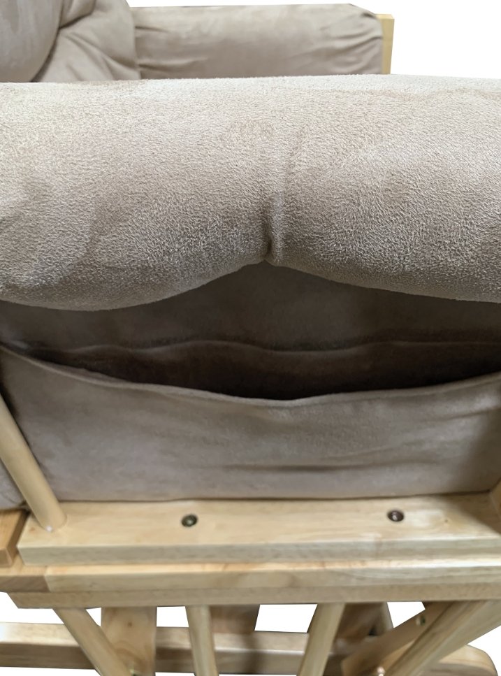 Rehan - Microfiber Glider Chair With Ottoman - Taupe - Image 4