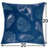 Seashells Pillow Cover With Matching Back - Indigo - Image 3