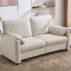 Minimalist Sofa 800Lbs Down Filled, Multiple Colors, Chenille, Living Room & Bedroom - Beige - Image 5