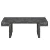 American Vintage Industrial Coffee Table, Premium Reclaimed Wood Texture, Double Tier Structure - Antique Black - Image 10
