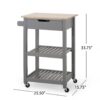 Tattnall - Kitchen Cart With Wheels - Gray - Image 3