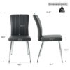 Modern Dining Chair (Set of 4) With Cloth Upholstery And Electroplated Metal Legs - Charcoal Gray - Image 3